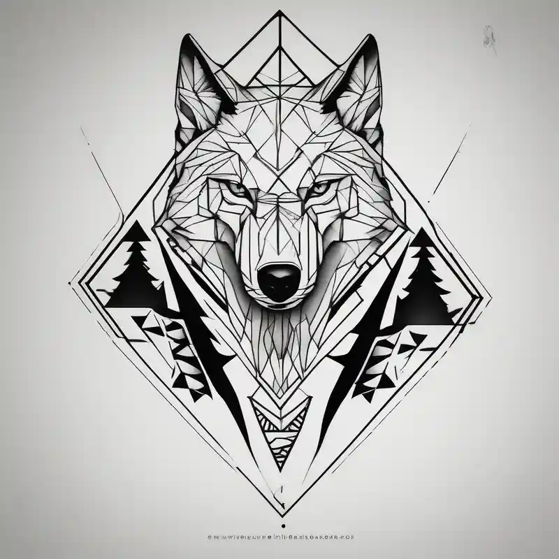 geometric style Ideas de Tatuajes de Lobos para 2025 & Generar gratis about wolf and crow